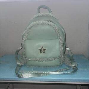 Jeffree Star Mint Green Faux Fur Backpack – Rare, Hard to Find, Visible Wear